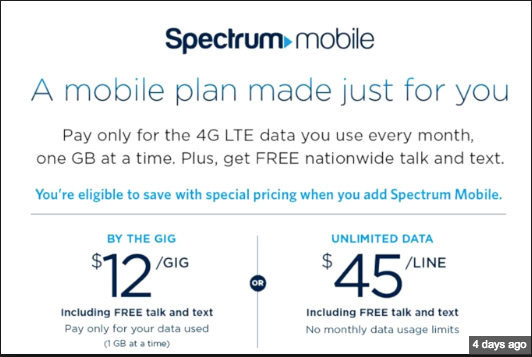 Charter/Spectrum Offering $12/month Unlimited Cell Phone Plan (Best Deal on the Planet)